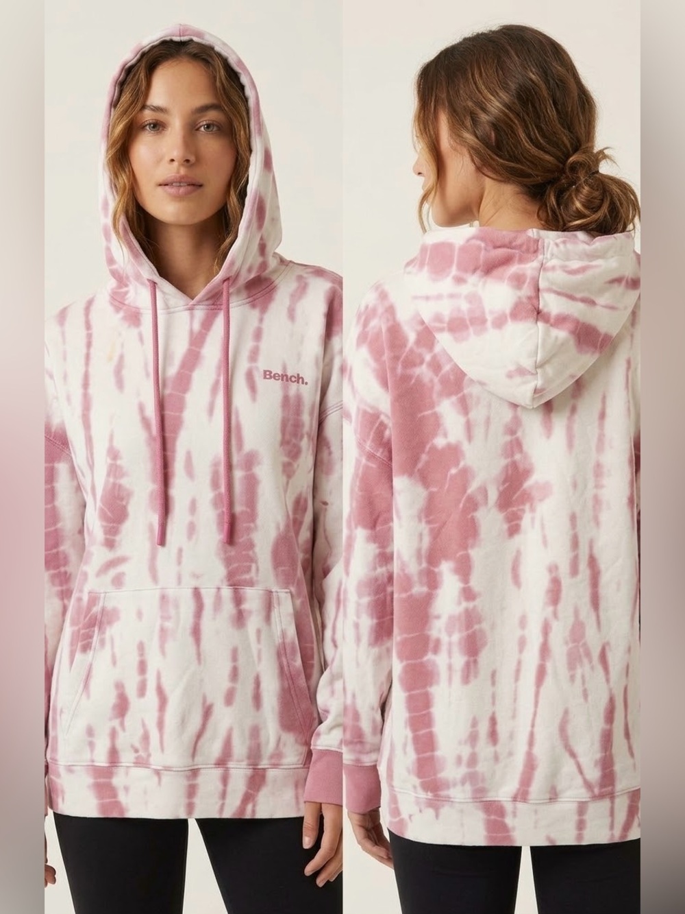 Bench Tie-Dye Hoodie – Women's M – Pink/Cream